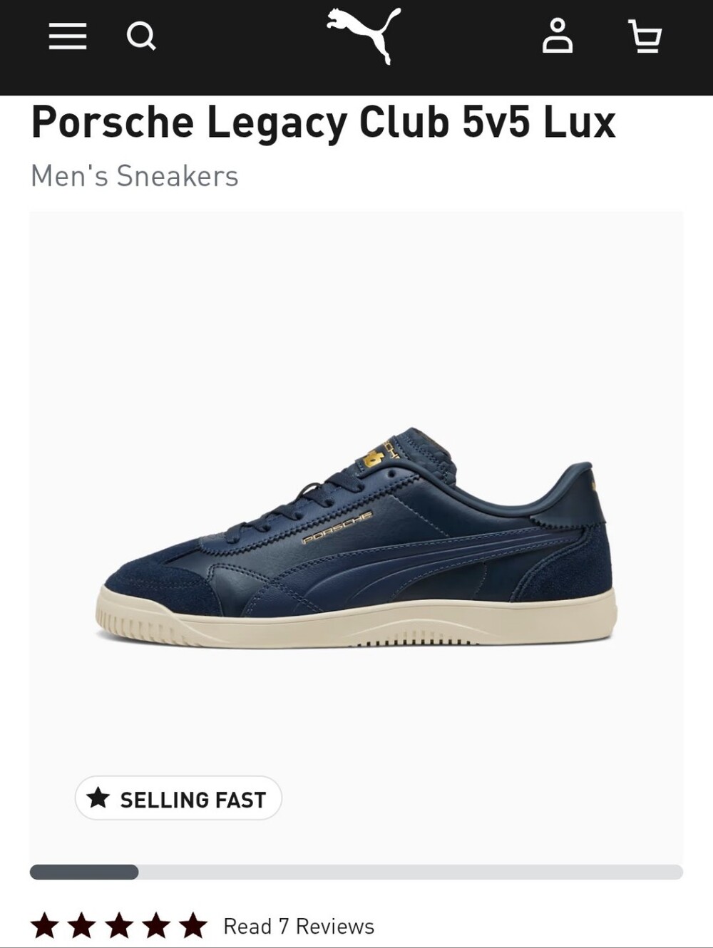 Puma PORSCHE Legacy Club 5v5 Lux, Blue, 7, NIB